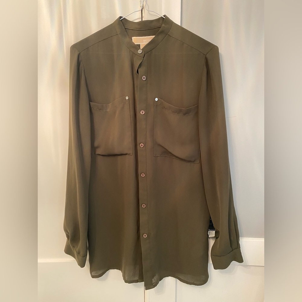 Michael Kors Green Blouse oversized like new